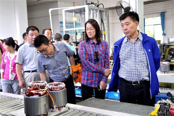 皖南電機(jī)：與會(huì)代表在車(chē)間參觀(guān)