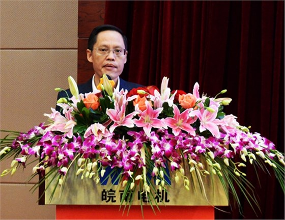 皖南電機60周年慶典縣委書記耿鵬講話