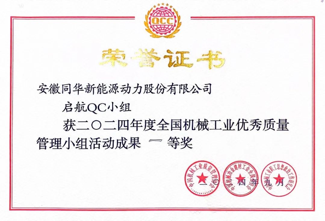 皖南電機質量成果榮膺&ldquo;全國機械工業(yè)質量管理小組成果獎2
